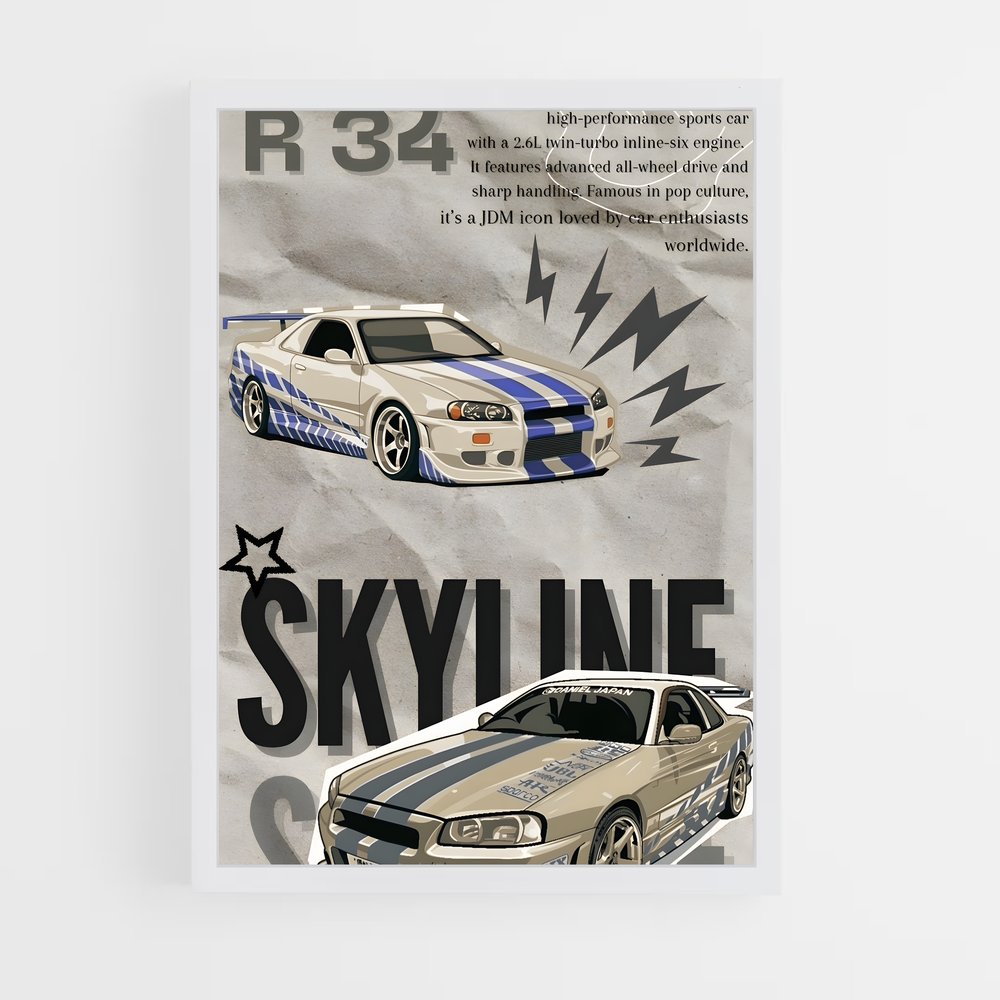 Poster L'Évolution de la Mustang – affiche Nissan (vue 3)